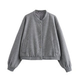 Women's Clothing 2025 Autumn And Winter New Women's Leisure Long-Sleeved Soft Short Bomber Jacket Jacket