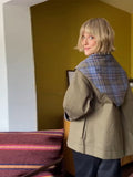 Design Sense Two Wearing Lattice Color Jacket Women Loose Fashion 2025 Autumn New