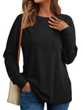 2025Temu Women's Long-Sleeved Top Loose Autumn Winter De Velvet Casual Collar Jersey