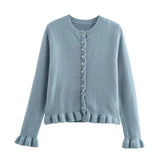Women's Clothing 2025 Spring New Fashion Casual Temperament Folding Decorative Knit Coat