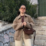 Women's Clothing Explosion ZA Fashion Beads And Short Jacket Wool Coat