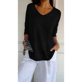Knitted Casual Sweater Basic Thin V-Neck Seven-Sleeve Solid Female Bottoming Shirt Ice Cream Color