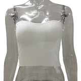 2025 New Sexy Hottie Tight Brooch Knitted Hollow Vest Women Wear Wool Knitting Top