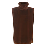 2025 New Women's Fashion Fashion Pure Color High-Collar Hairy Shoulder Sleeveless Vest Topess