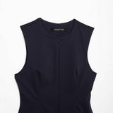 Women's New Round-Neck Body Decoration Niche Design Feel Sleeveless T T-Shirt