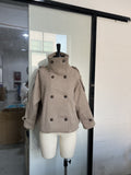 2025 Autumn And Winter Women's Fashion Commuting Collar Collar Buckle Short Coat Woman