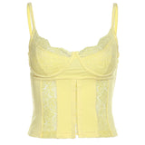 2025 Summer Fashion Trend Women's New Sling V-Neck Dew Lace Lace Vest