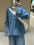 2025 Street Fashion Straight Trousers Set Women's Spring Top Denim Casual Dress