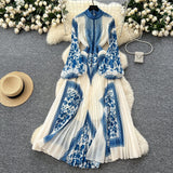 Miyake Folded Dress Women 2025 Spring Dress High Fashion High Fashion High-Grade High-Rise Thin Print Embossed Skirt