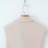 Temperament Casual Suit Vest Suit 2025 Summer Sleeveless Wrap Wearing Short-Carved Vest Folded Trousers Woman