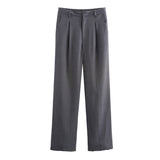 Spring 2025 New Women's Double Pocket Coat Top + Pants Suit