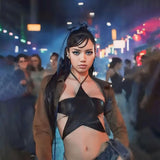 2025 Summer New Women's Sling Design Five-Pointed Star Hanging Neck Strap Sexy Bare Back Small Vest Woman