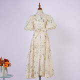 Summer Court Style High Design Feeling Heavy Industry Nail Drill Short Sleeve Single Buckle Dress + Sling