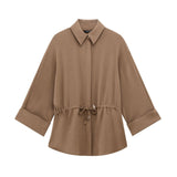 Spring 2025 New Women's Wear Long-Sleeved Collar Shirt Casual Trousers