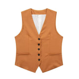 Women's 2025 Spring New Fashioned Colored Flax-Blend Vest + Shorts Set