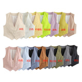 2025 Summer New Women's Street Fashion Leisure Vest 15 Color V Collar Vest