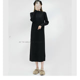 Autumn And Winter With Coat Sweater Dress Women Loose Fashion With Medium And Long Bottoming Over The Knee Knit Dress