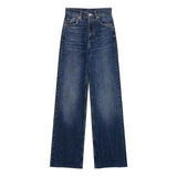 Fashion Classic Water Wash Jeans 2025 Spring High-Rise Straight Slack Trousers Women