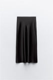 2025 Autumn New Women's Fashion Silk Silk Texture Multi-Color Printing Fan Flute Skirt