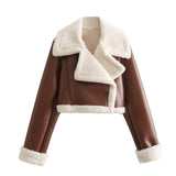 2025 Winter New Y2K Women's Collar Fur All-In-One Double-Sided Short Jacket Jacket