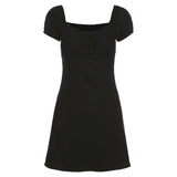 Fashion 2025 Summer Casual Women's New Short-Sleeved V-Necked Back-To-Back Dress Skirt