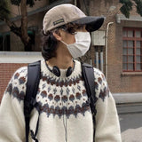 Autumn And Winter Fair Island Jack Flower Sweater Men's Korean Version Of Loose Minority Ethnic Style Design Knitted Shirt