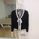 High-Collar Wings Embroidered Shoulder Button Solid Color High Round Collar Sweater 2025 Autumn And Winter New Fashion Real Shoot Girl