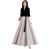 Black Evening Dress Women's 2025 New Temperament Party Walk Show Dress Party Banquet Year's President's Evening Dress