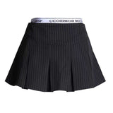 Spice Girls Black Fake Two Spliced Half-Body Skirt High-Waisted Stripe Short Skirt Short Skirt 100-Fold Skirt