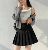 The Elastic Force Is Tight Waist 100 Folded Skirt Girl Jk Uniform A Word Skirt College Small High Waist Thin Short Skirt