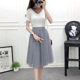 Net Yarn Skirt Women's Summer Long A Skirt High Waist 100 Folding Skirt 2025 Thin Soft Hanging Yarn Skirt