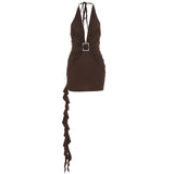Spring 2025 Fashion Trend Women's New Sexy Hanging Neck Repair Body And Hip Dress