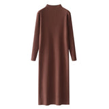 Autumn And Winter With Coat Sweater Dress Women Loose Fashion With Medium And Long Bottoming Over The Knee Knit Dress
