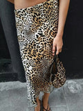 2025 Autumn New Women's Fashion Silk Silk Texture Multi-Color Printing Fan Flute Skirt