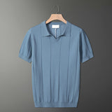 Light-Cooked Fashion Knitted T-Shirt Men's Summer Niche Breathable Short-Sleeved POLO Shirt Korean Version Of Loose Half-Sleeved Top