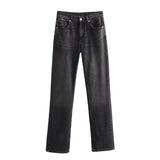 Mid-Rise Long Leisure New Autumn 2025 Wide-Legged Jeans Women's Clothing