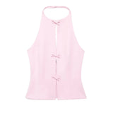 2025 Summer New Women's Bow Hanging Neck Collar Shorts Skirt