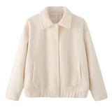 Women's Clothing Explosion ZA Fashion Beads And Short Jacket Wool Coat