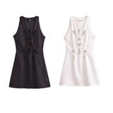 Sexy Hollow Design Short Dress 2025 Summer Vest Sleeveless Mini Dress Woman
