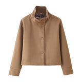 2025 Women's Autumn New Fashion Asymmetric Blending Short Loose Coat Coat