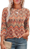 Explosion 2025 New Fashion Casual Roll Collar Seven-Sleeve Top Bottom Shirt