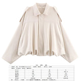 2025 Spring Pilot Jacket Bat Sleeve Zipper Loose Tuffen Jacket Women's Casual Jacket