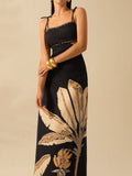 2025 Spring Summer New Women's Black Bare Back Sling Skirt