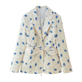 Women's Dress 2025 Explosion Fashion Two-Color Printed Collar With Blazer