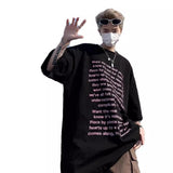 Summer High Street Loose Letter Print Short-Sleeved T-Shirt Man Hip-Hop Pure Cotton Half-Sleeved Top