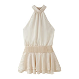 Women's Dress 2025 New Temperament Fashion Hanging Neck Density Dress