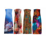 Women's Clothing 2025 Spring New Fashion Temperament Print Net Embossed Fan Flute Dress