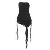 2025 Spring And Summer Women's New Fashion One-Word Shoulder Repair Leud Thrombochrome Bhise Small Vest
