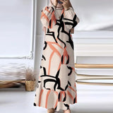 2025 Muslim Women's Robes Spring And Autumn New Fashion Bubble Sleeves Retro Pocket Hem Side Dress