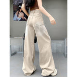 Small High Street Ripped Jeans Women's Summer New Thin High-Waisted Straight-Legged Loose Drag Trousers